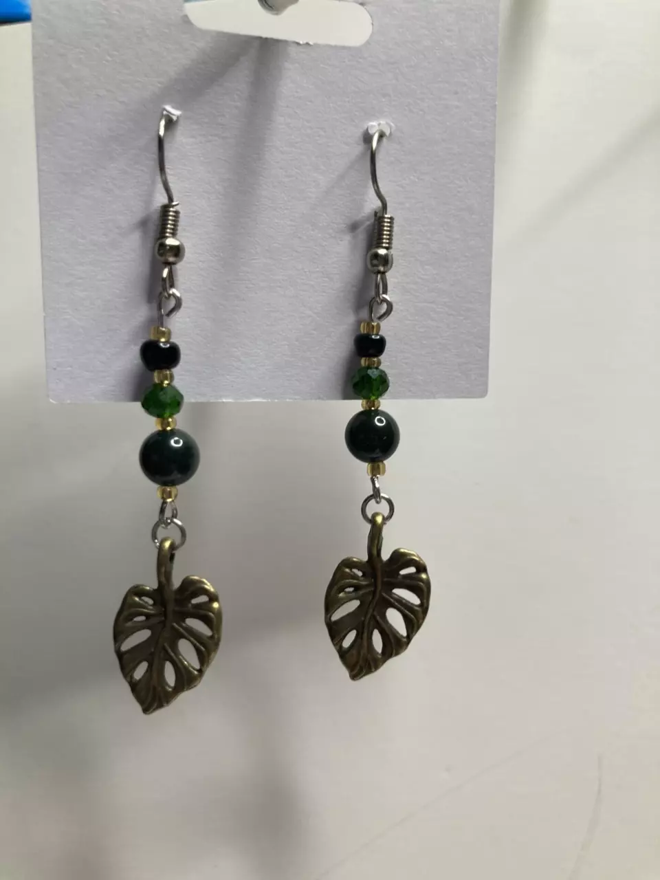 plant/Green & Bronze Plant Lover Earrings-1