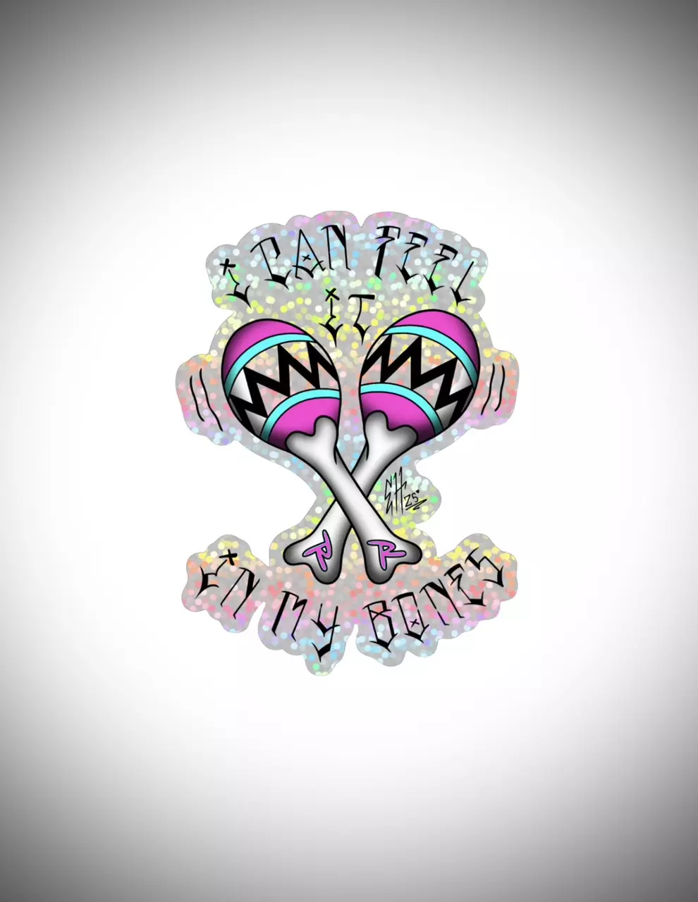 plant/I Can Feel It In My Bones Glitter Sticker-0