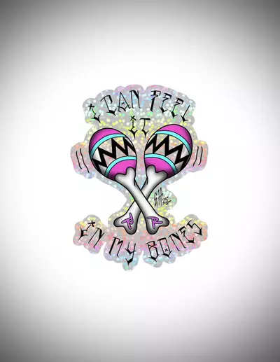 plant/I Can Feel It In My Bones Glitter Sticker-0-thumbnail