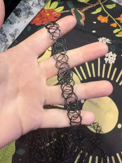 plant/Black stretchy tattoo choker necklace-0-thumbnail