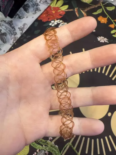 plant/Brown stretch tattoo choker necklace-0-thumbnail