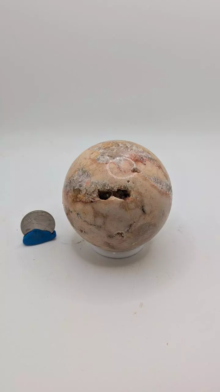 plant/Pink Amethyst w/Citrine Sphere 73mm I-1