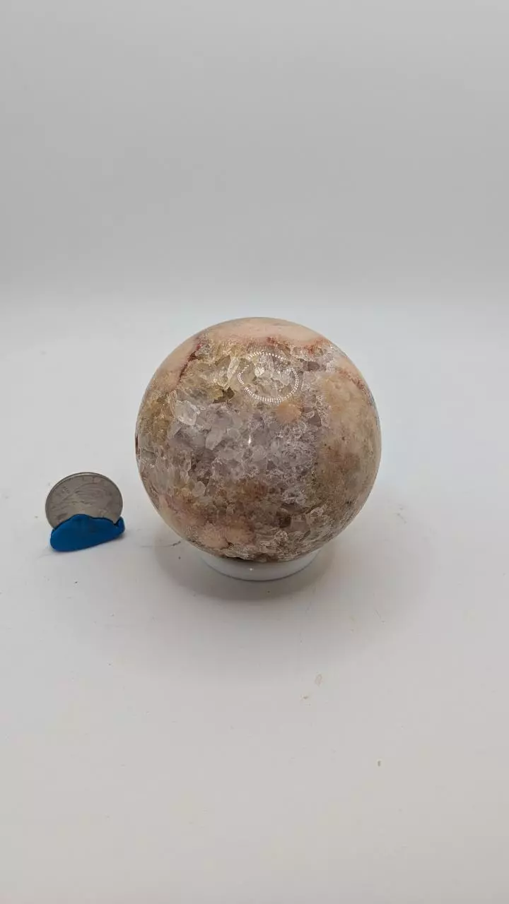 plant/Pink Amethyst w/Citrine Sphere 73mm I-2