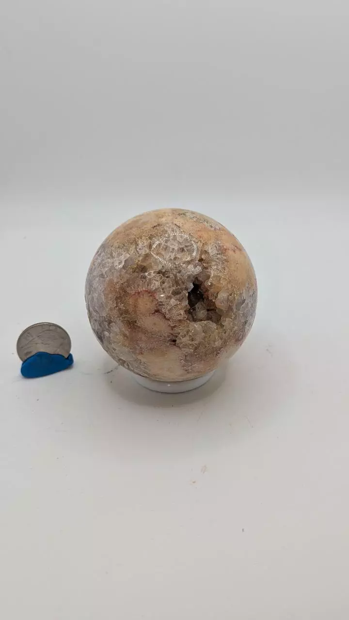 plant/Pink Amethyst w/Citrine Sphere 73mm I-0