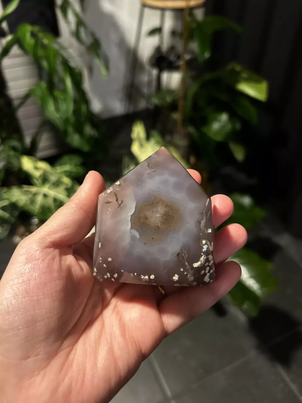 plant/Druzy Agate Tower – 7.97 oz-2