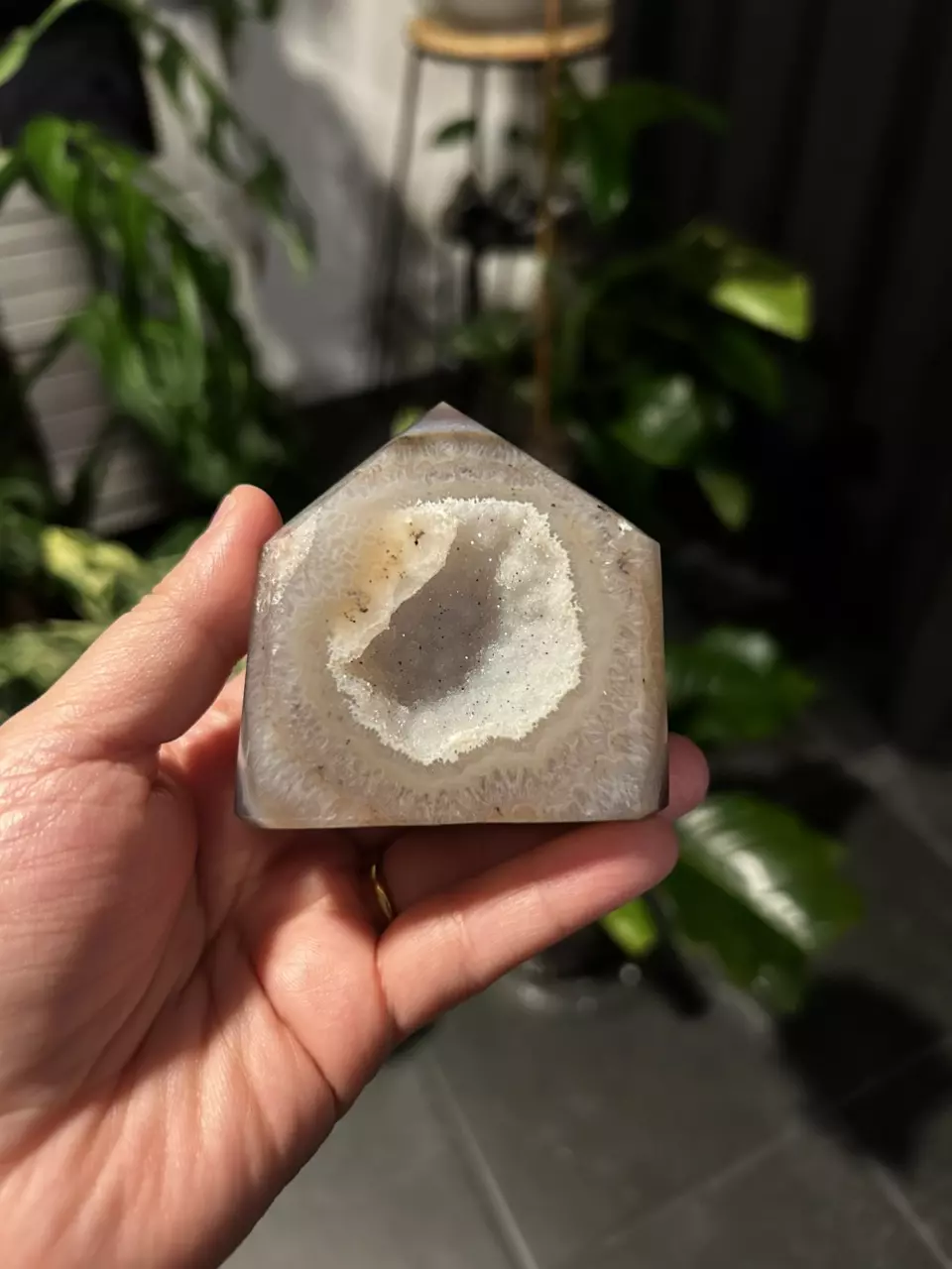 plant/Druzy Agate Tower – 7.97 oz-1