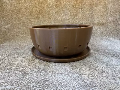 plant/Bonsai training pot 6” plastic brown-1-thumbnail