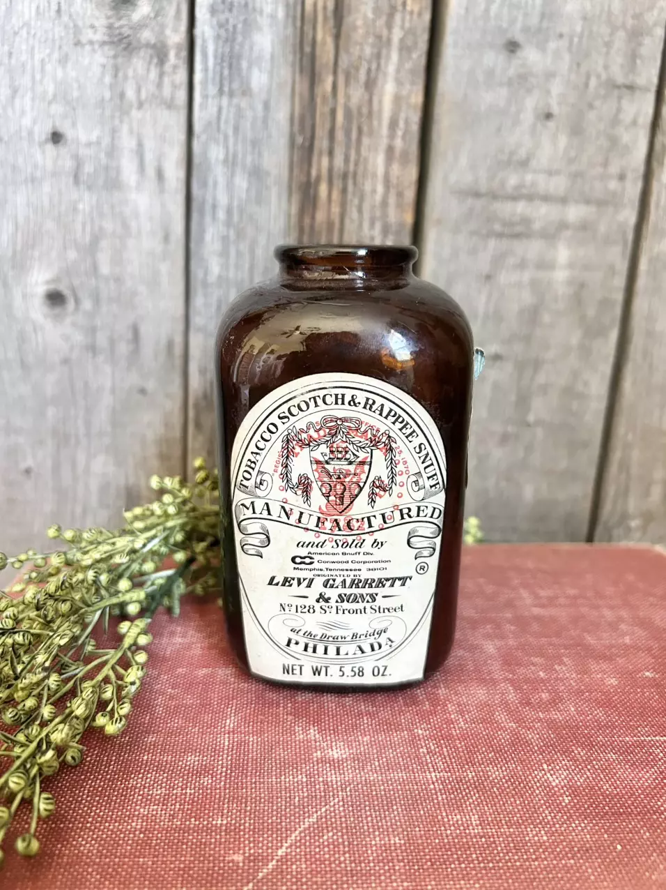 plant/Vintage Levi Garret amber snuff bottle-0