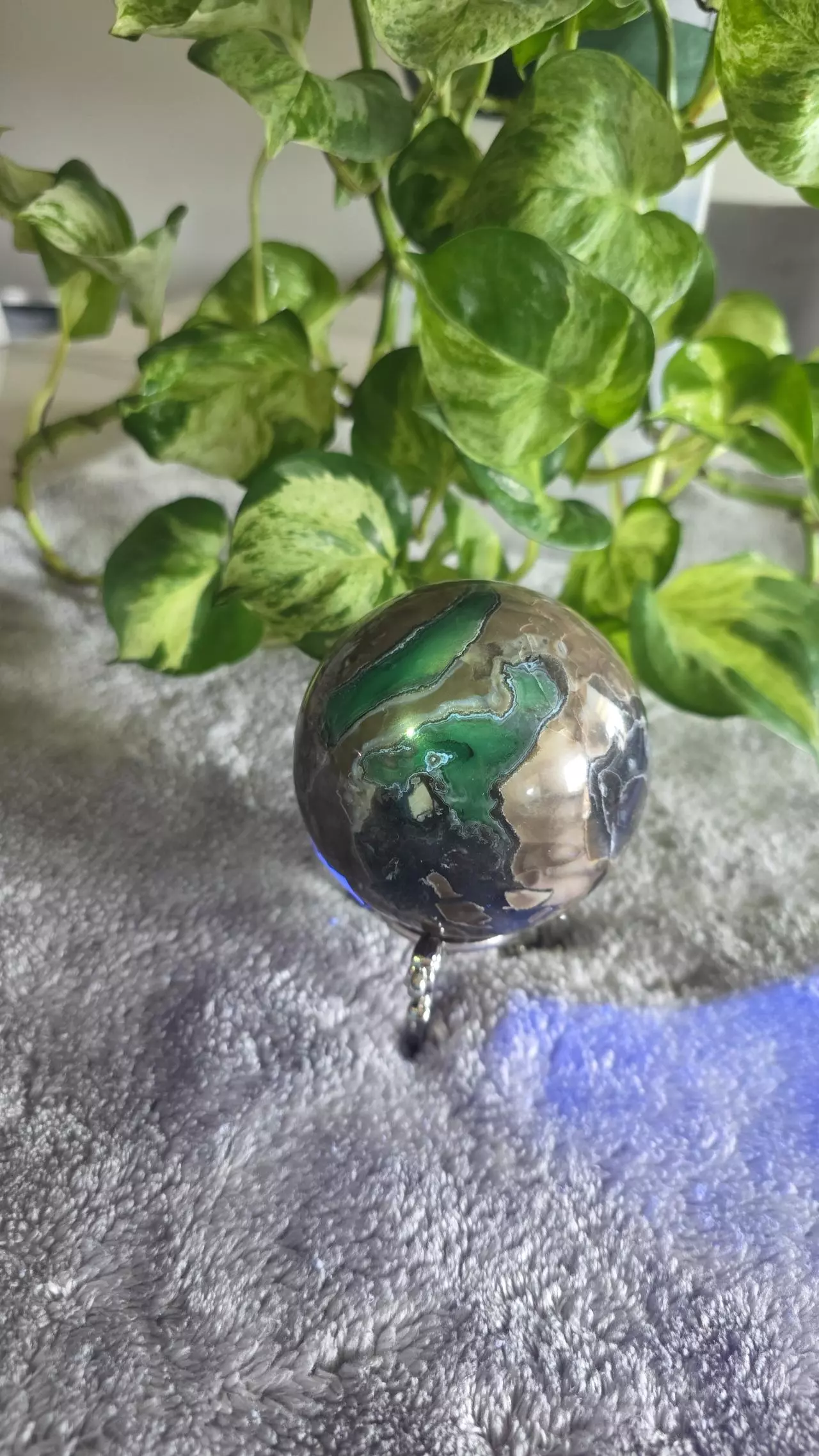plant/1lb 8.4oz Volcano Agate Sphere 🛸-0
