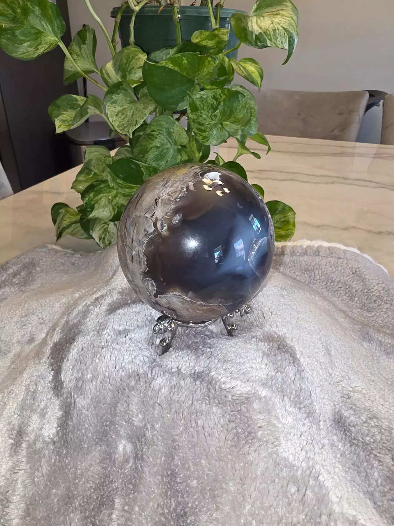 plant/2lb 15oz Druzy Volcano Agate Sphere 🛸-1