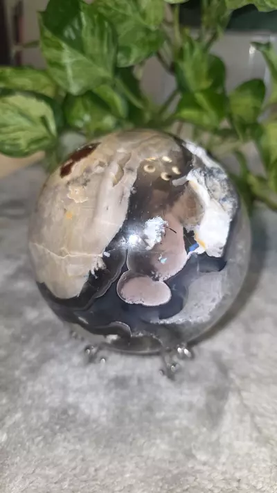 plant/4lb 4.9 oz Volcano Agate Sphere 🛸-4-thumbnail