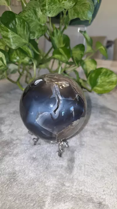 plant/2lb 15oz Druzy Volcano Agate Sphere 🛸-0-thumbnail