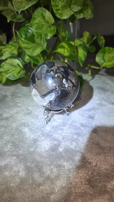 plant/2lb 3oz Druzy Volcano Agate Sphere 🛸-6-thumbnail