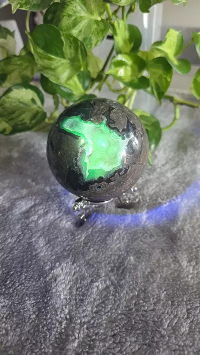 plant/2lb 3oz Druzy Volcano Agate Sphere 🛸-0-thumbnail