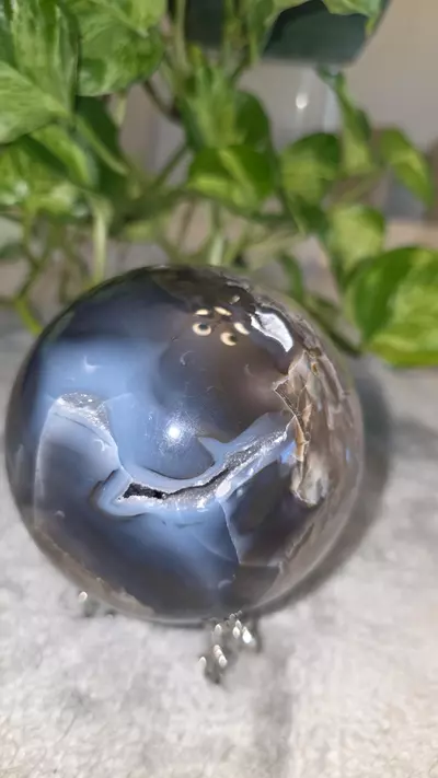 plant/2lb 15oz Druzy Volcano Agate Sphere 🛸-5-thumbnail