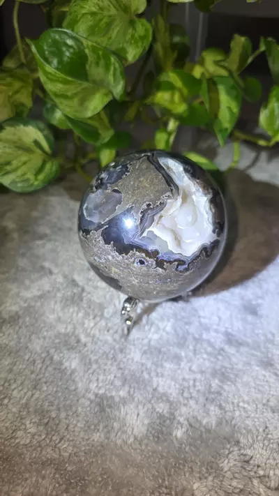 plant/2lb 3oz Druzy Volcano Agate Sphere 🛸-4-thumbnail