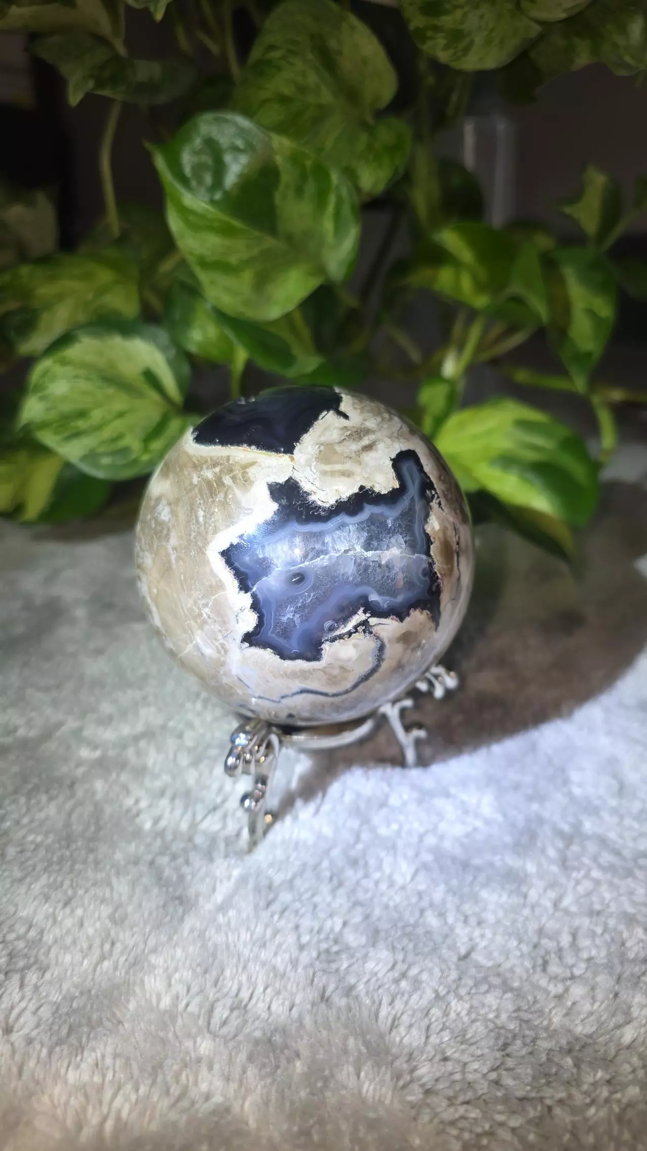 plant/1lb 7.4oz Druzy Volcano Agate Sphere 🛸-1