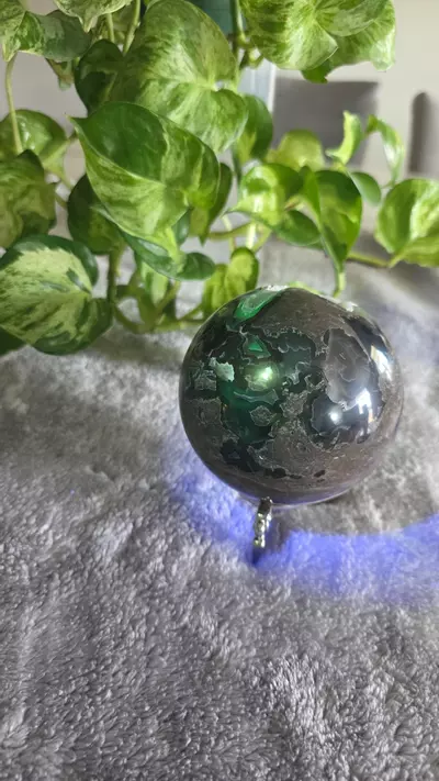 plant/2lb 3oz Druzy Volcano Agate Sphere 🛸-1-thumbnail