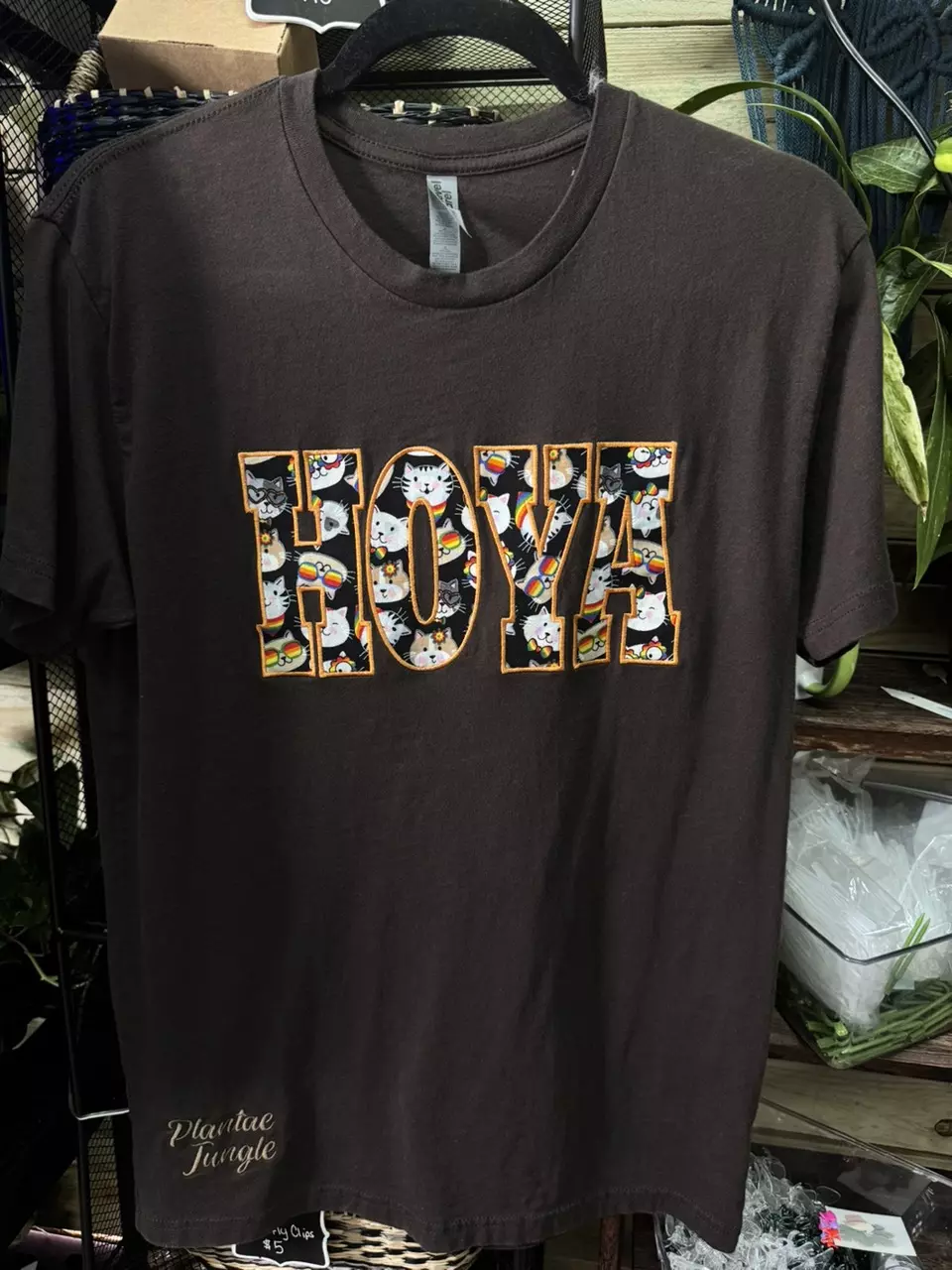 plant/Hoya & Cats Tshirt Brown with Bandana xl-0