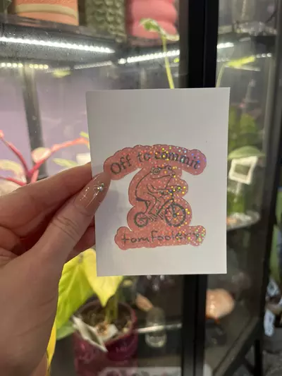 plant/Off to Commit tomfoolery Pink - Holographic sticker-0-thumbnail