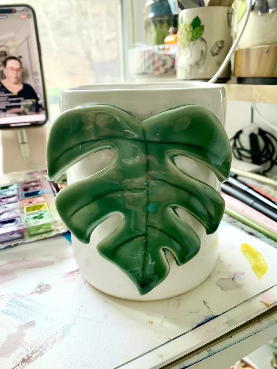 plant/Monstera Brush Holder-1