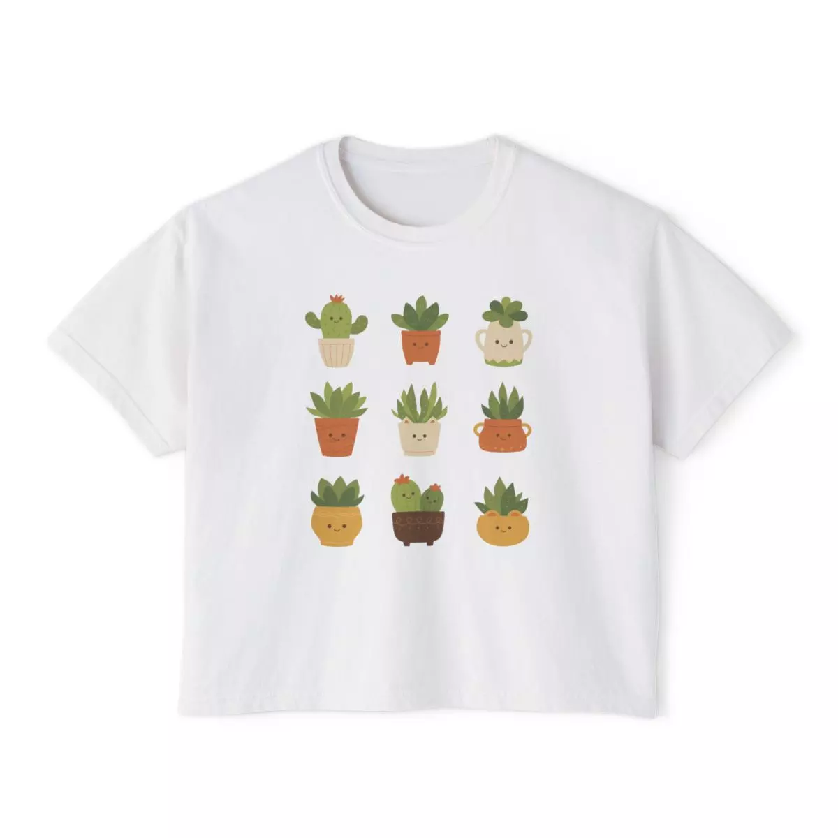 plant/Adorable womens boxy tshirt with cute cactus design-8