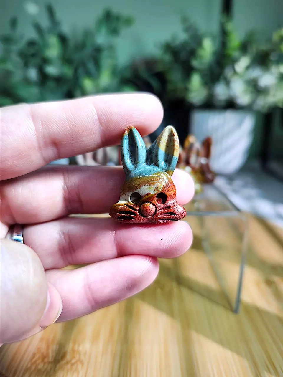 plant/Alashan agate bunny face-0