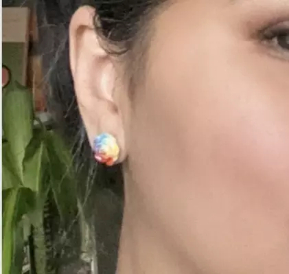plant/Rainbow Rose Stud Earrings-2