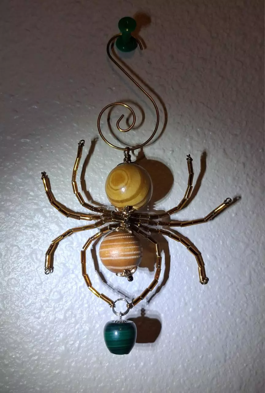plant/Spider ornament with Malachite apple-0
