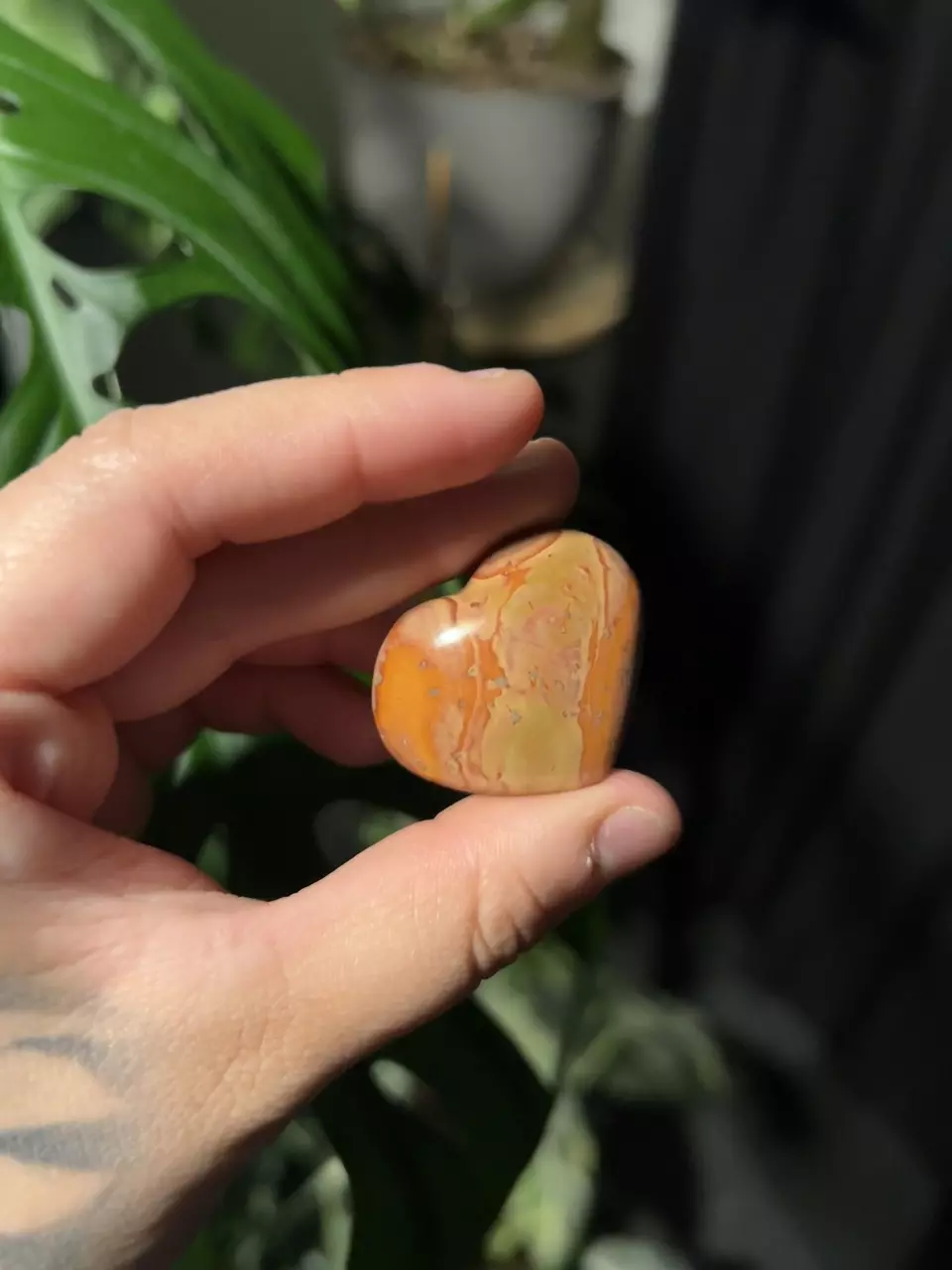 plant/Polychrome Jasper Heart – Desert Jasper Crystal-1