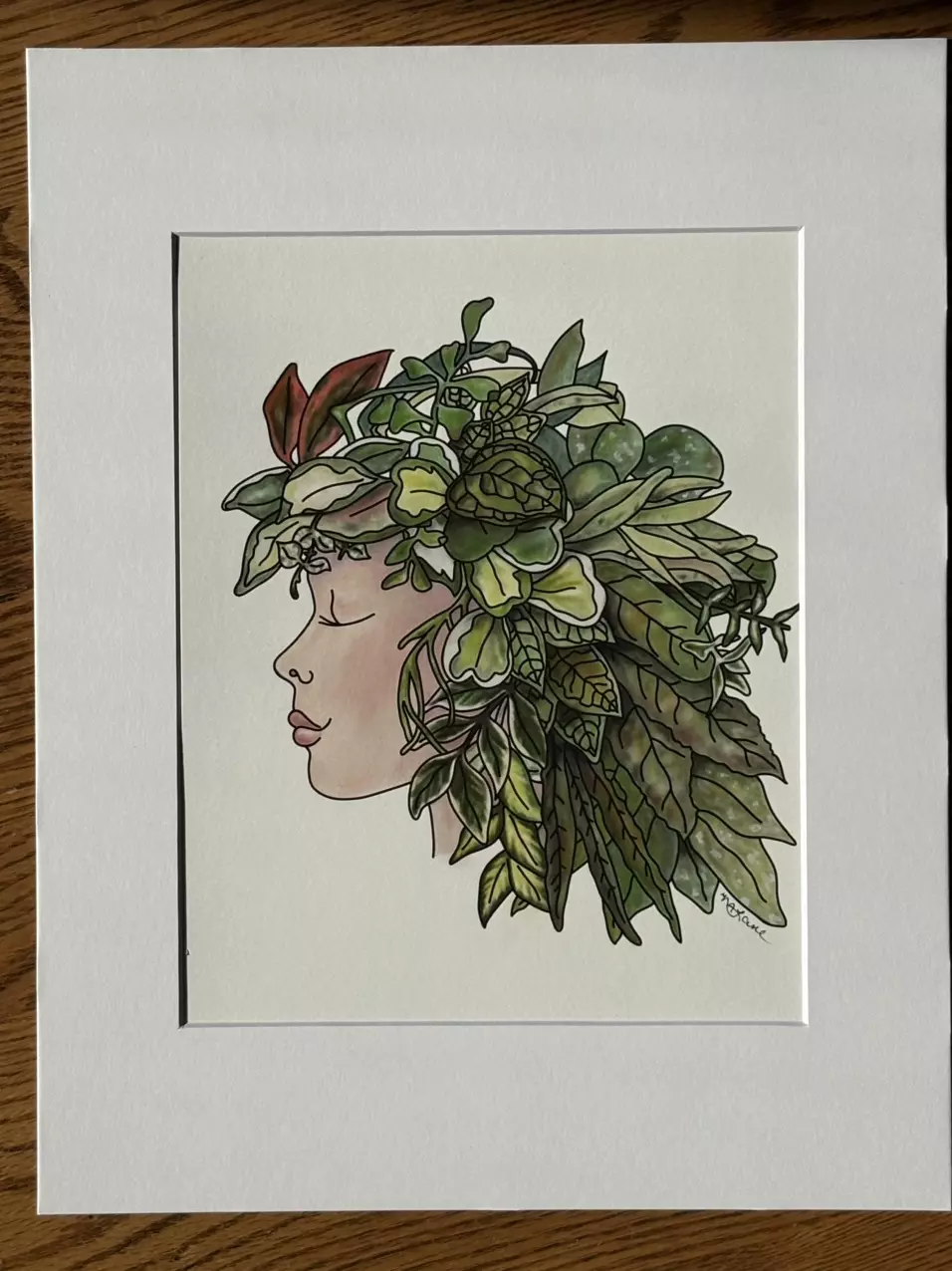 plant/Hoya Head Print & White Mat-0