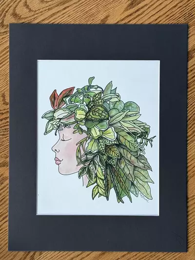 plant/Hoya Head Print & Black Mat-0-thumbnail