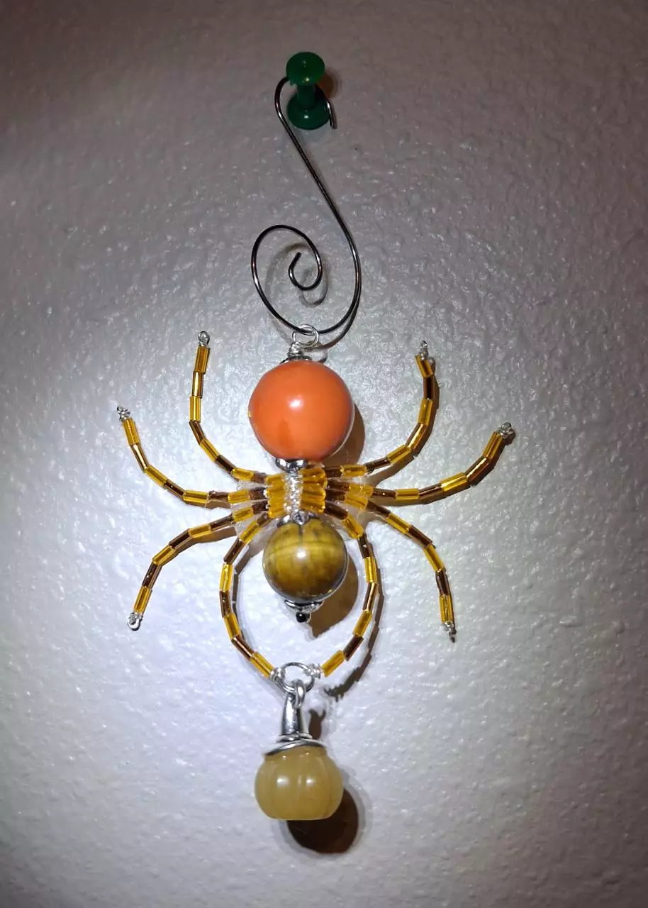 plant/Spider ornament with/ witch hat pumpkin-0