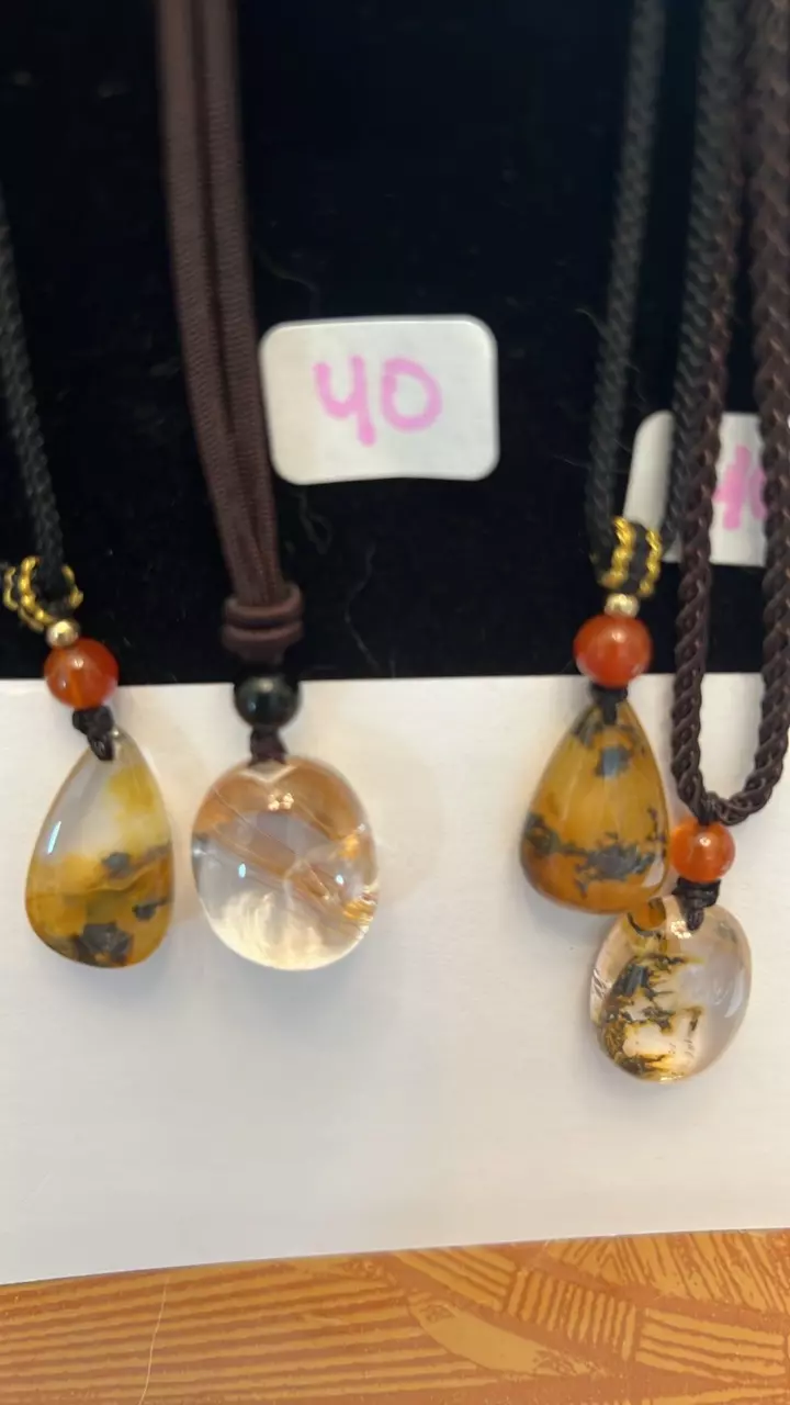 plant/Rutile in quartz pendants-1