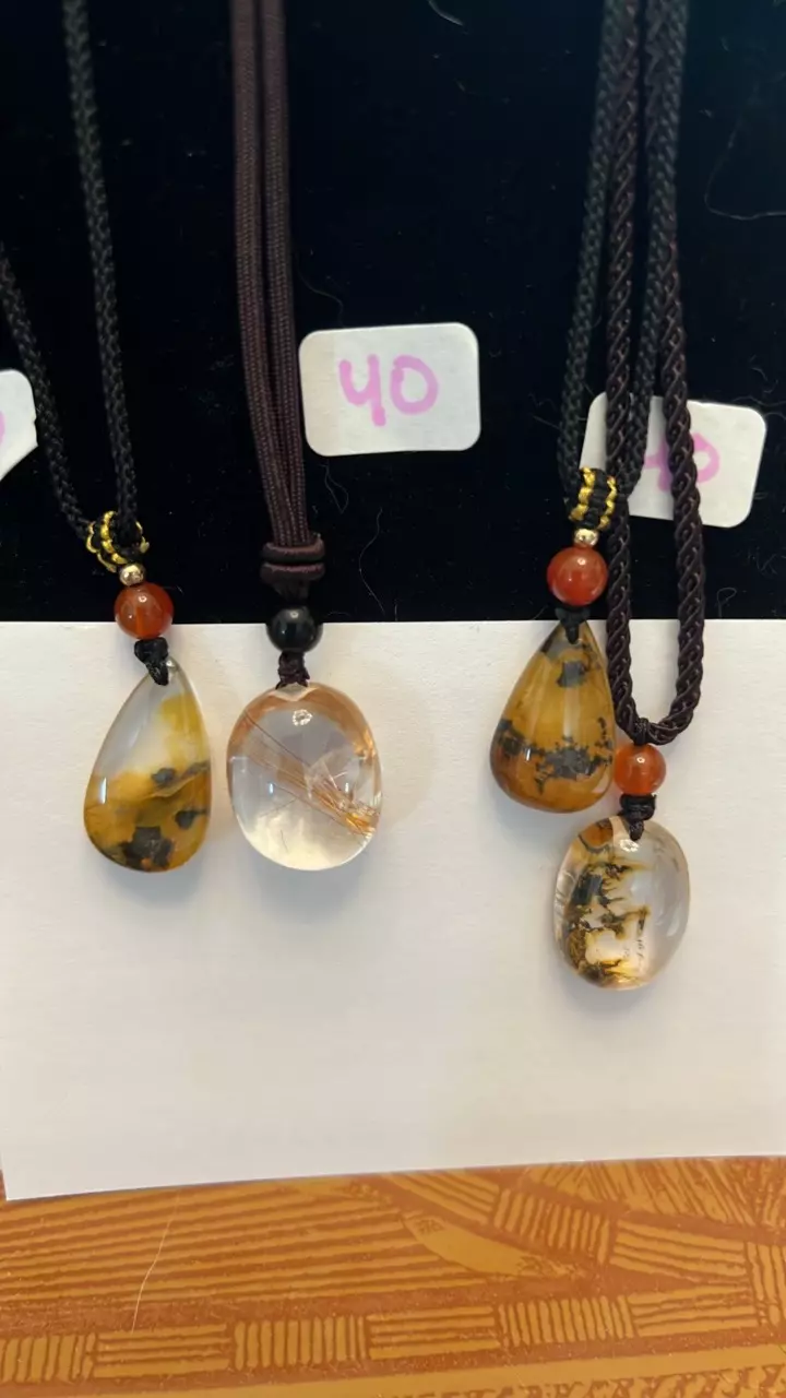 plant/Rutile in quartz pendants-0