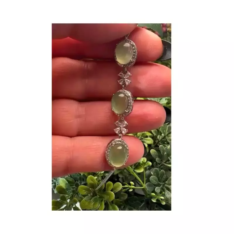 plant/Green Fluorite Crystal Bracelet-2