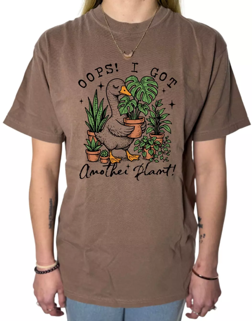 plant/XL Oops espresso comfort colors tee-0