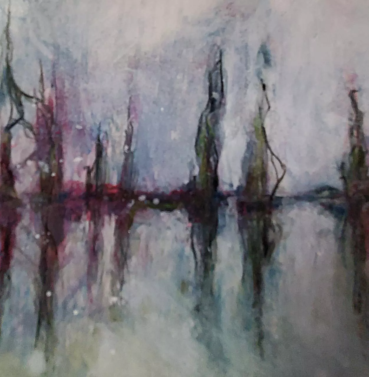 plant/6 X 8" Abstract Watercolour & Ink on Mineral Stone Paper Landscape Trees Water-1