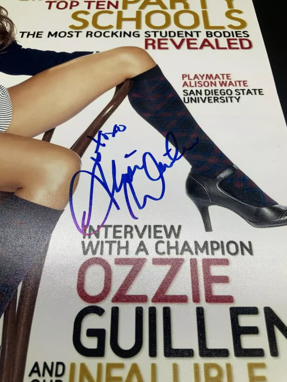 plant/Alison Waite Autographed 11x14” Photo PLAYBOY INSCRIBED XOXO, JSA COA-1