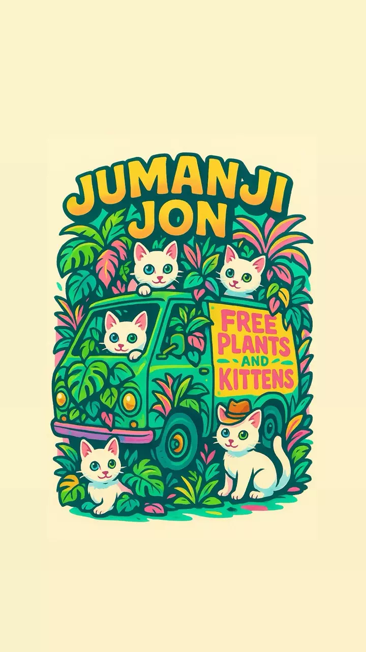 plant/Jumanji Cat Van Sticker-0