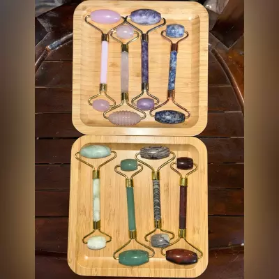 plant/Assorted Natural Gemstone Facial Rollers  PRICE FOR 1 🌹🌹-0-thumbnail