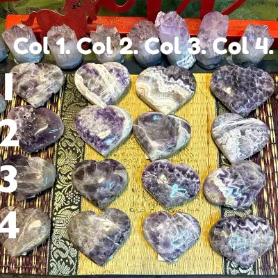 plant/Chevron Dream Amethyst Heart Carvings Column 1, 2, 3, 4  Price for 1-0-thumbnail