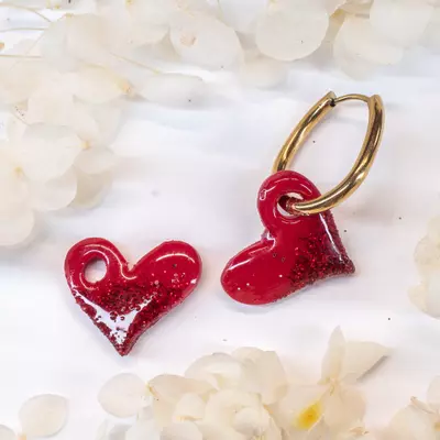 plant/Heart Charms - Red with Red Glitter-0-thumbnail