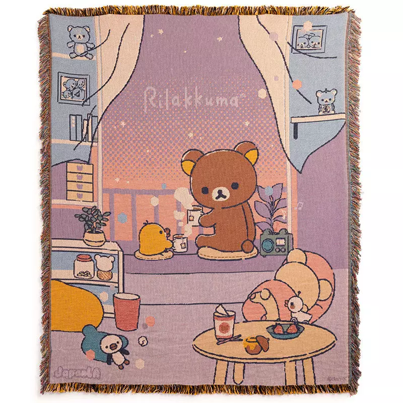 plant/Rilakkuma Chill Night Woven Blanket-0
