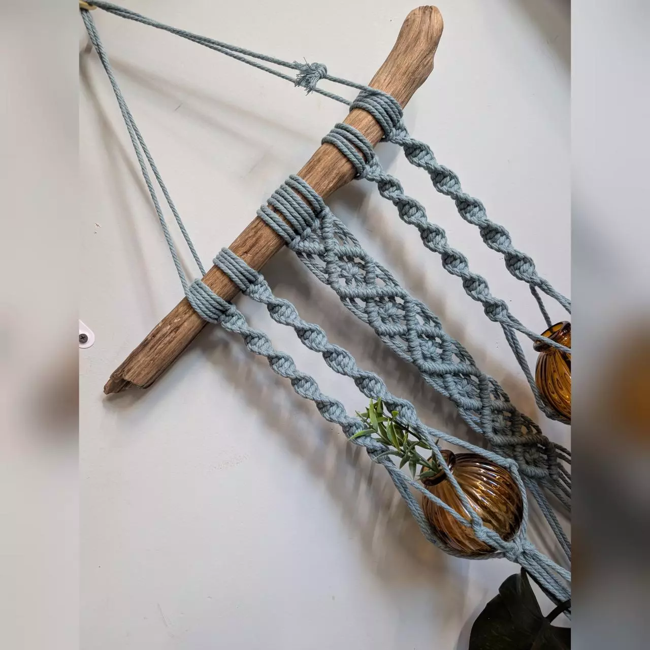 plant/#447 3-holder plant hanger, eucalyptus-1