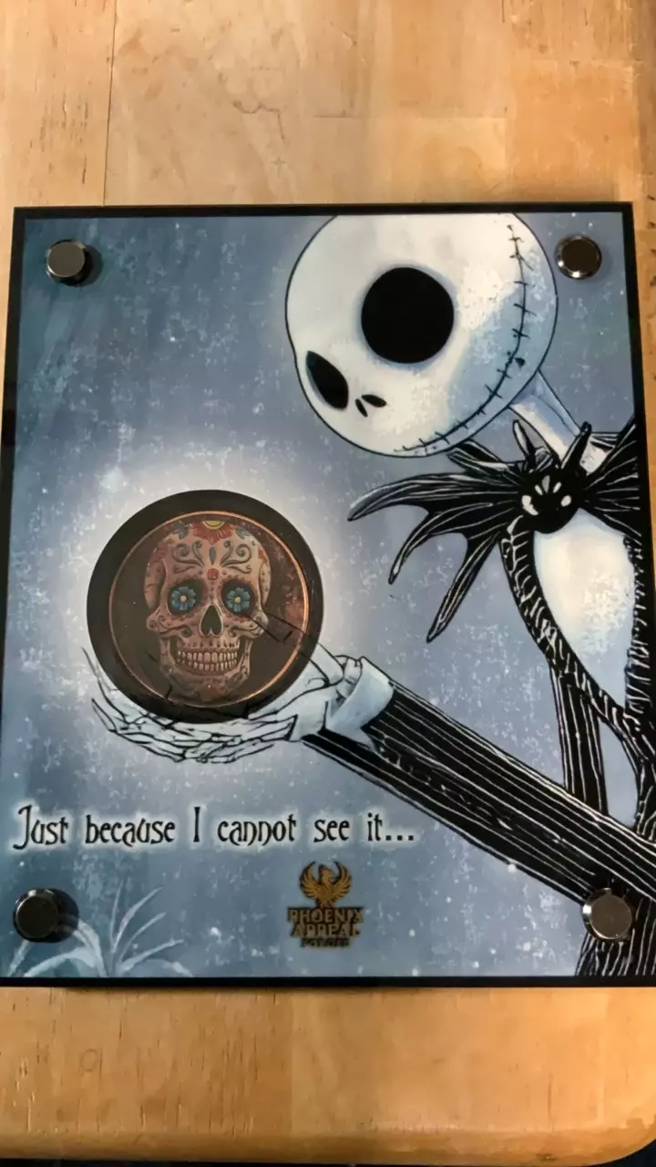 plant/NBC Jack Skellington and Sally mount with 1 oz copper colorized sugar skull-0