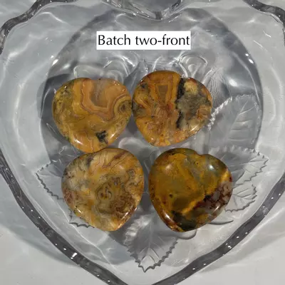 plant/One (1) Crazy lace agate heart worry stone BUYERS CHOICE-2-thumbnail