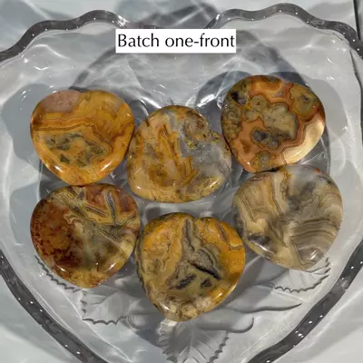 plant/One (1) Crazy lace agate heart worry stone BUYERS CHOICE-0-thumbnail