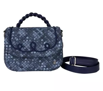plant/Loungefly Woven Faux Denim Crossbody Bag-0-thumbnail