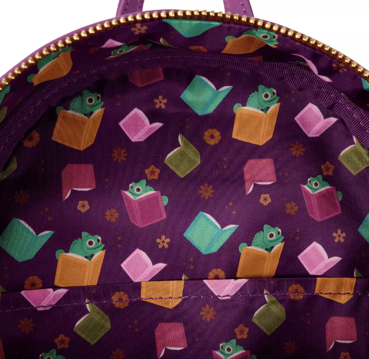 plant/Loungefly Tangled Books Mini Backpack featuring Rapunzel and Pascal-4